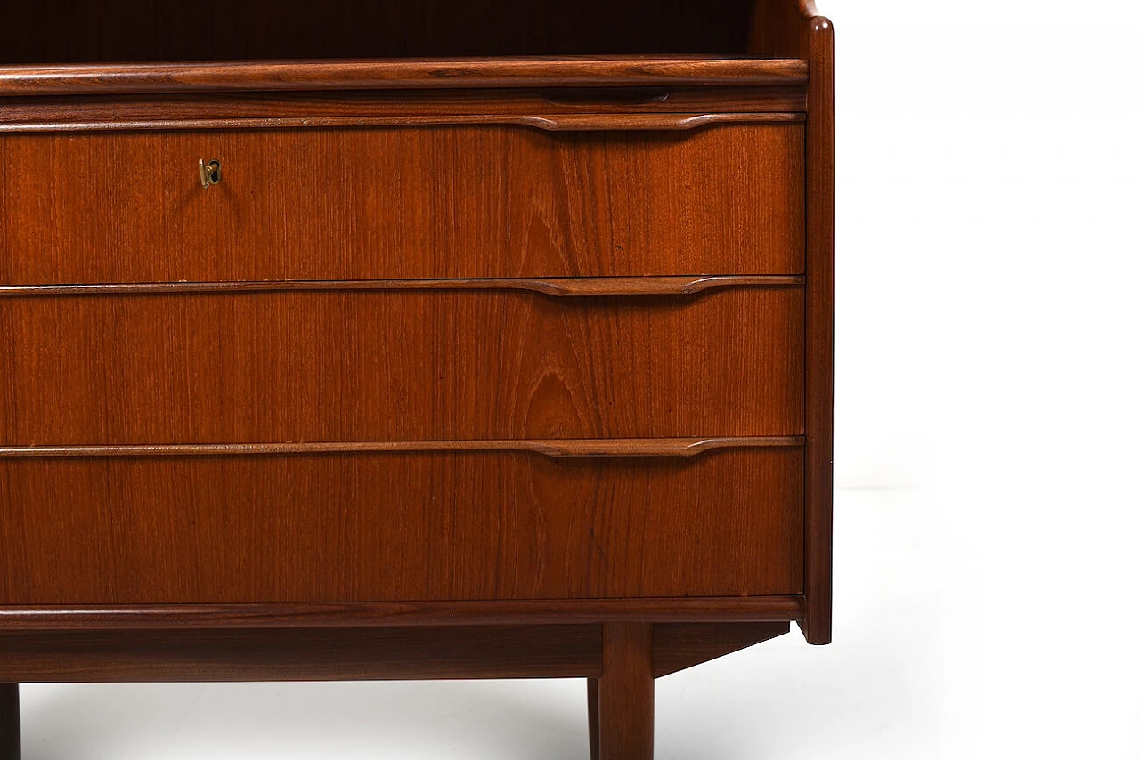 Teak secretaire with drawers, 1960s 6