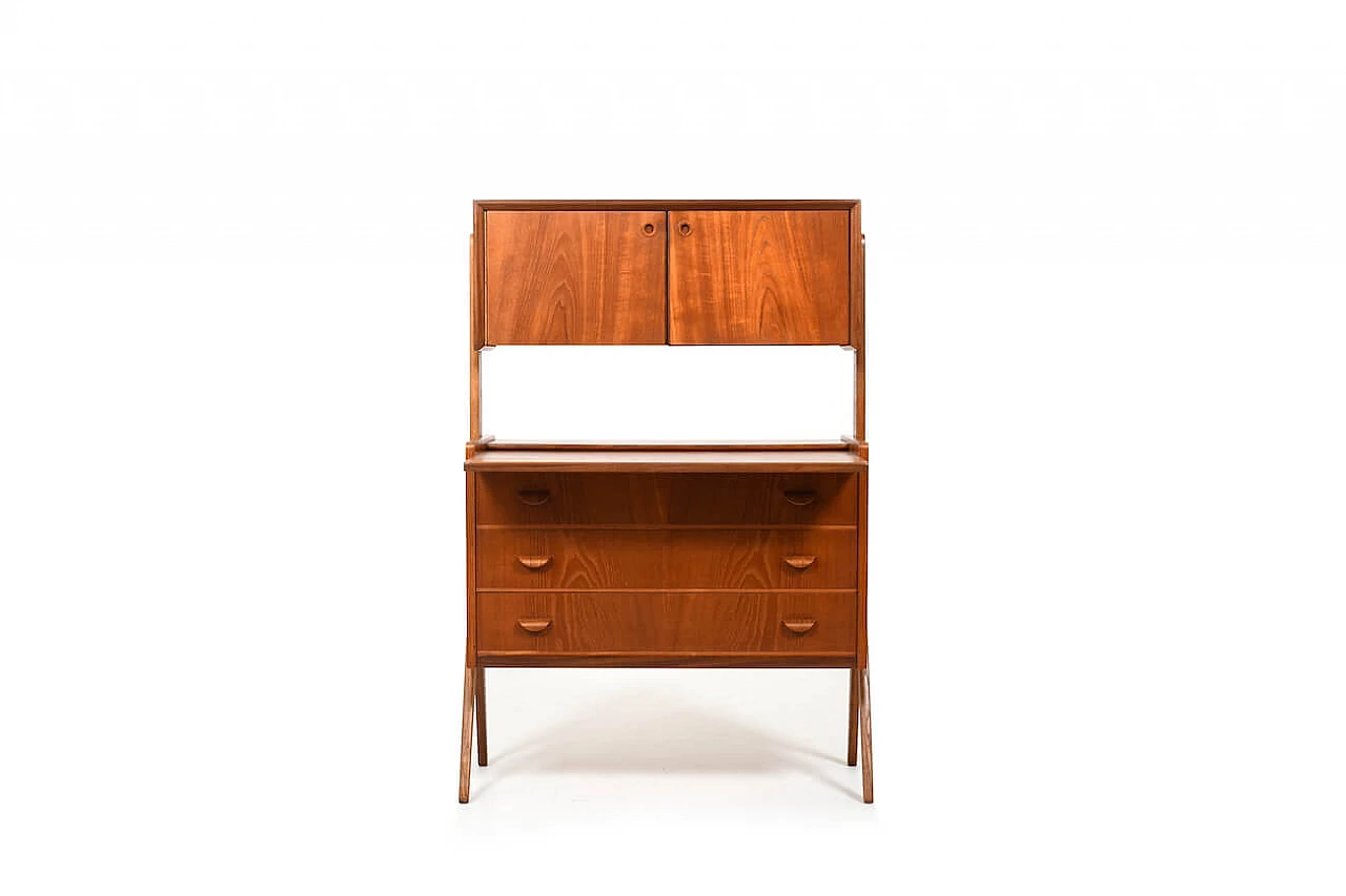 Chest of drawers with teak writing tabletop, 1950s 2