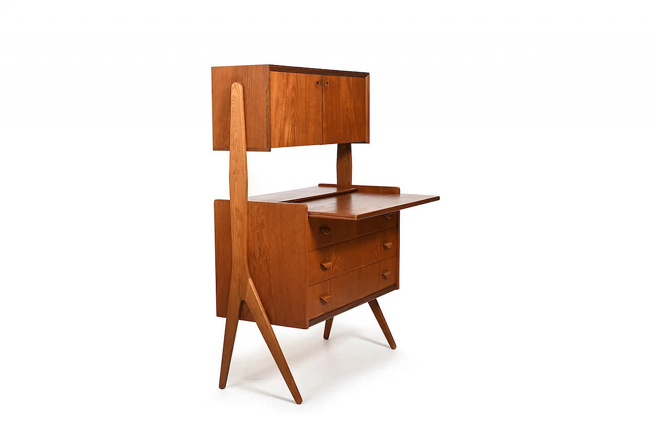 Chest of drawers with teak writing tabletop, 1950s 3