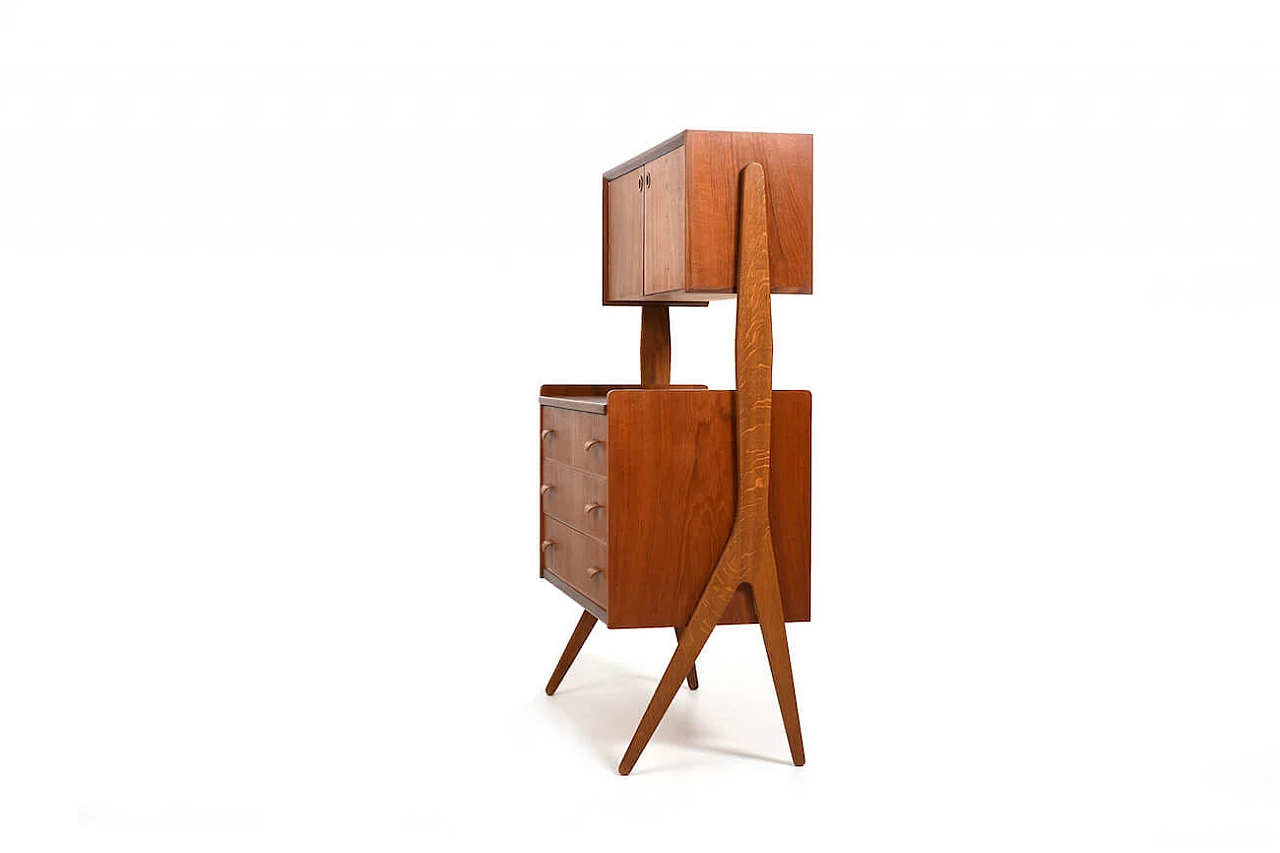 Chest of drawers with teak writing tabletop, 1950s 4