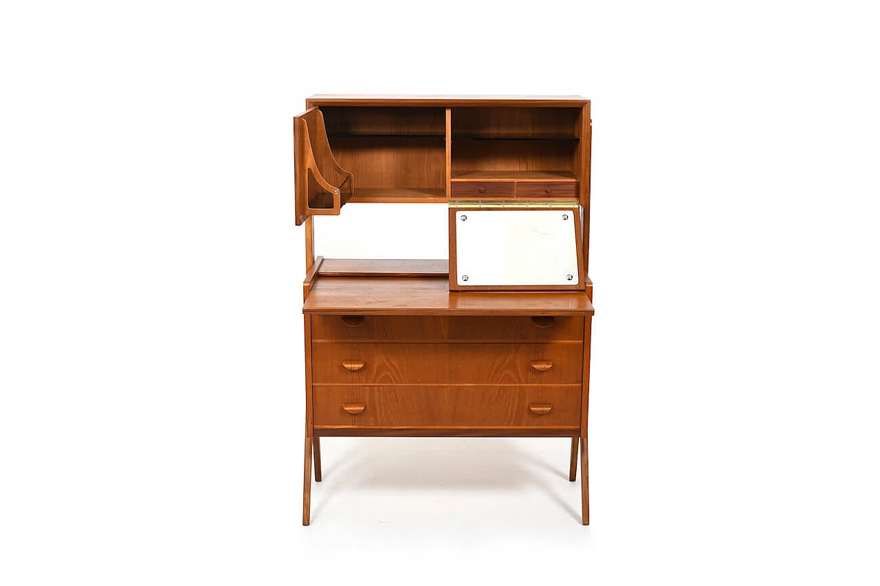 Chest of drawers with teak writing tabletop, 1950s 5