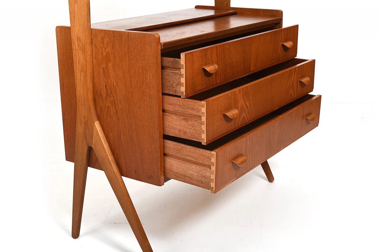 Chest of drawers with teak writing tabletop, 1950s 7