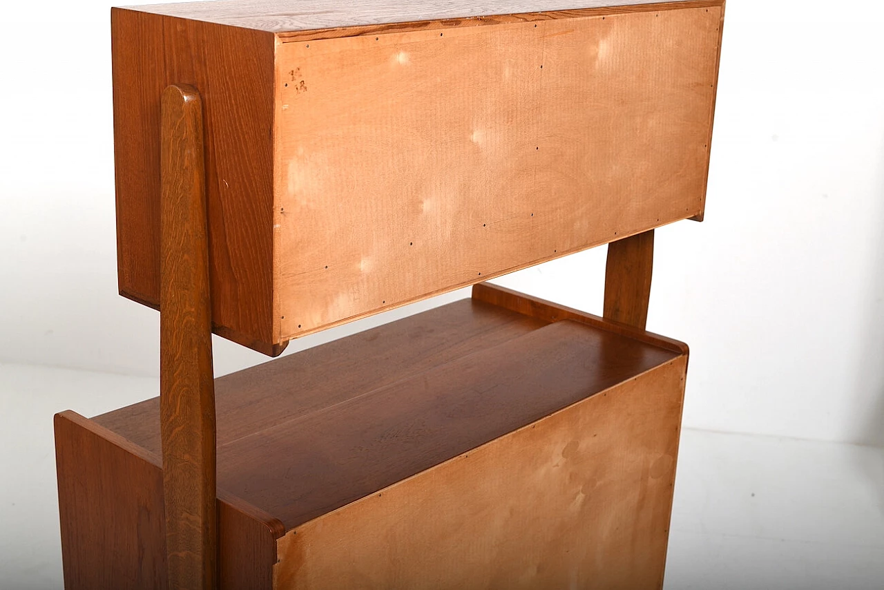 Chest of drawers with teak writing tabletop, 1950s 13