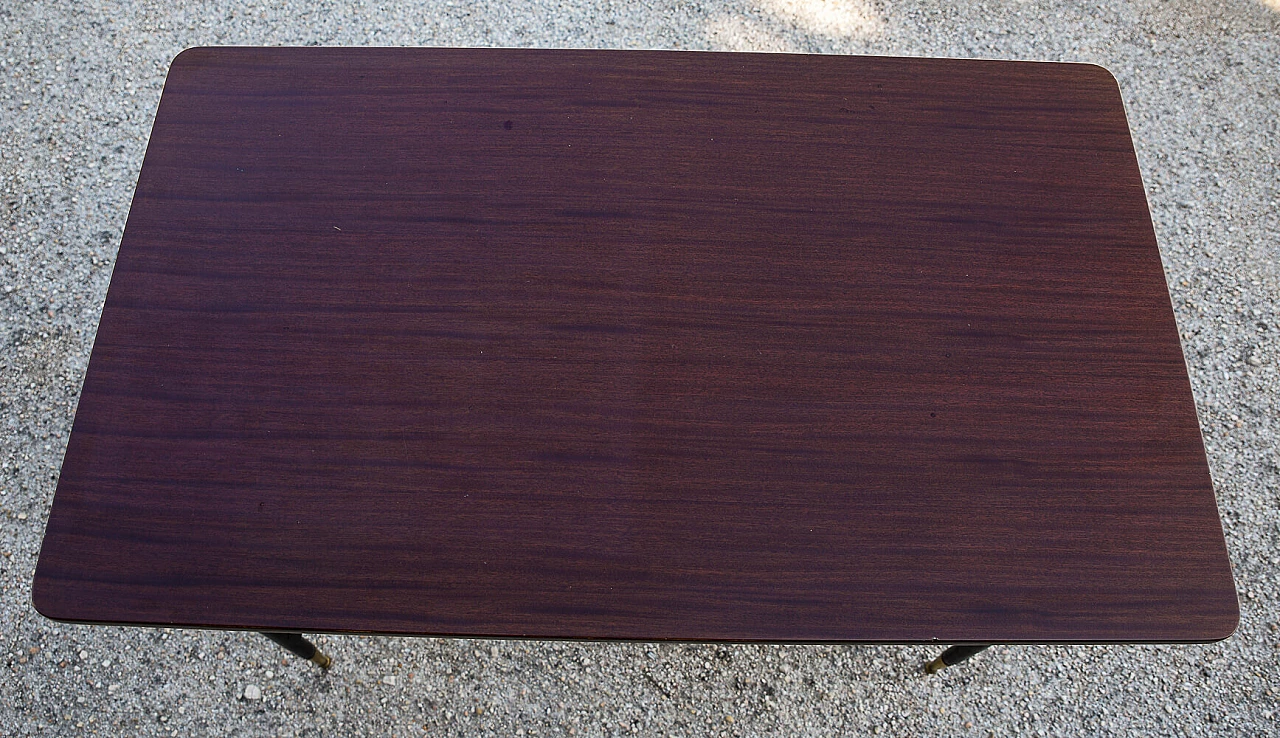 Wood, metal and brass office desk, 1950s 8