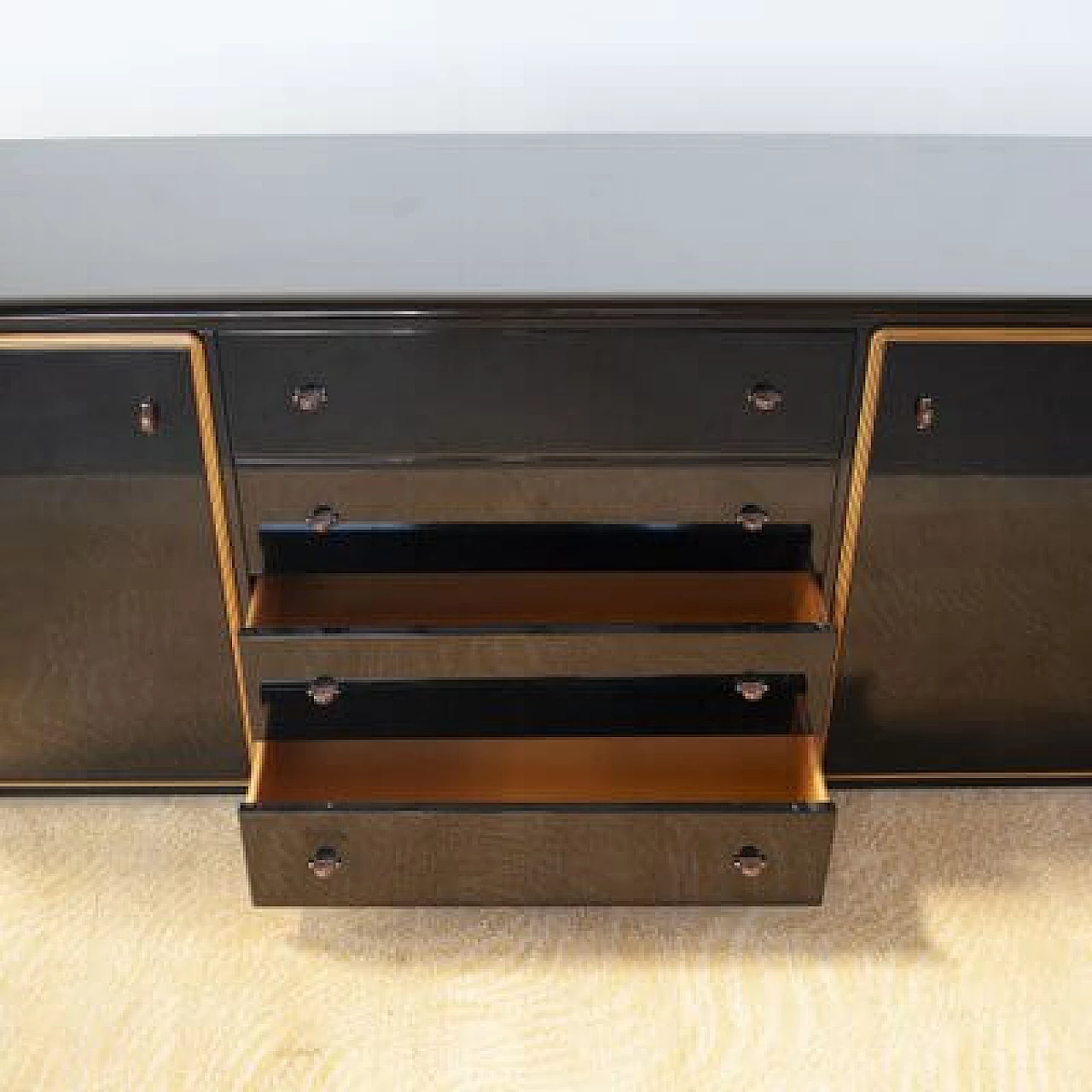 Black lacquered sideboard by Pierre Cardin, 1970s 2