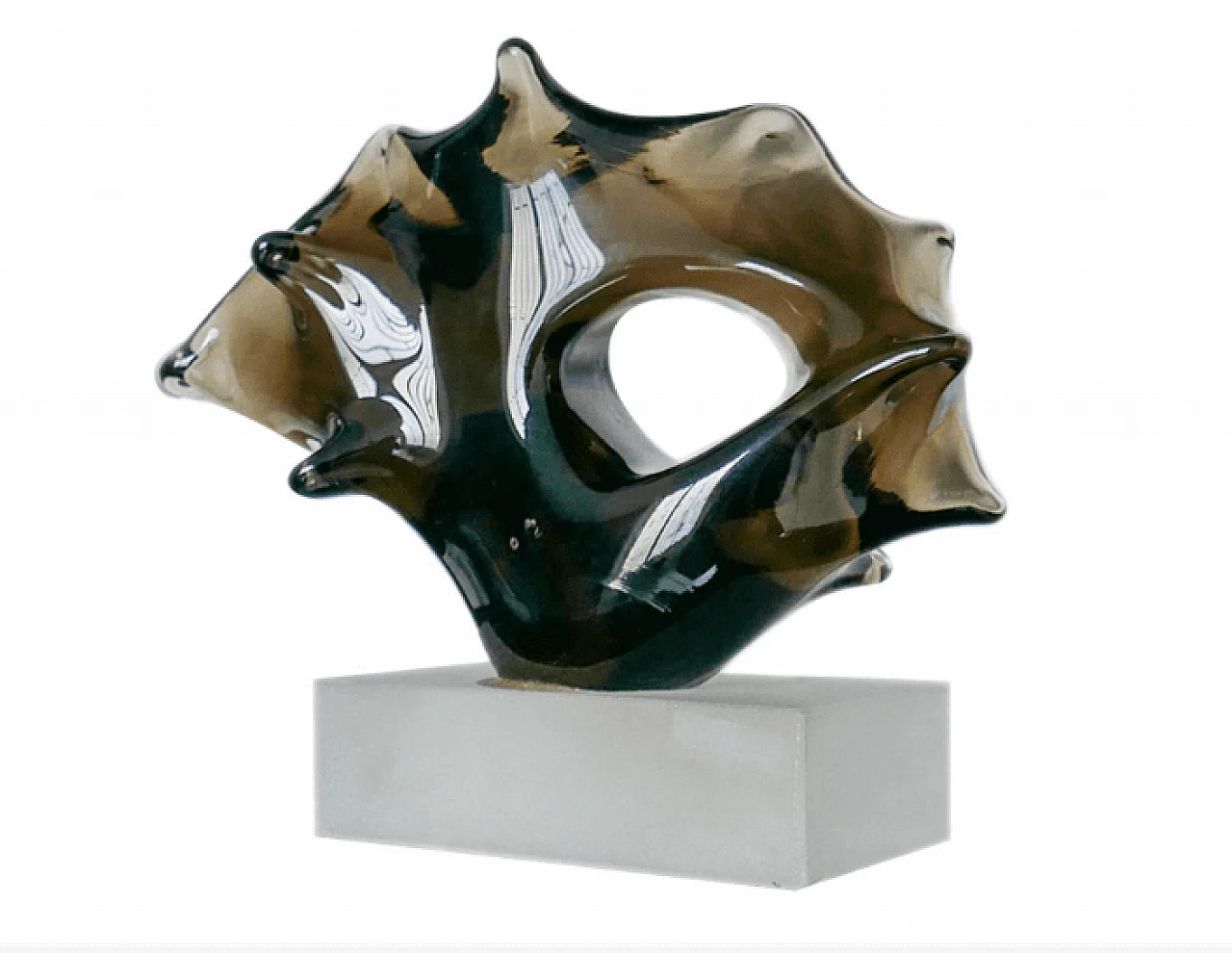 Murano glass sculpture on display base, 1960s 1