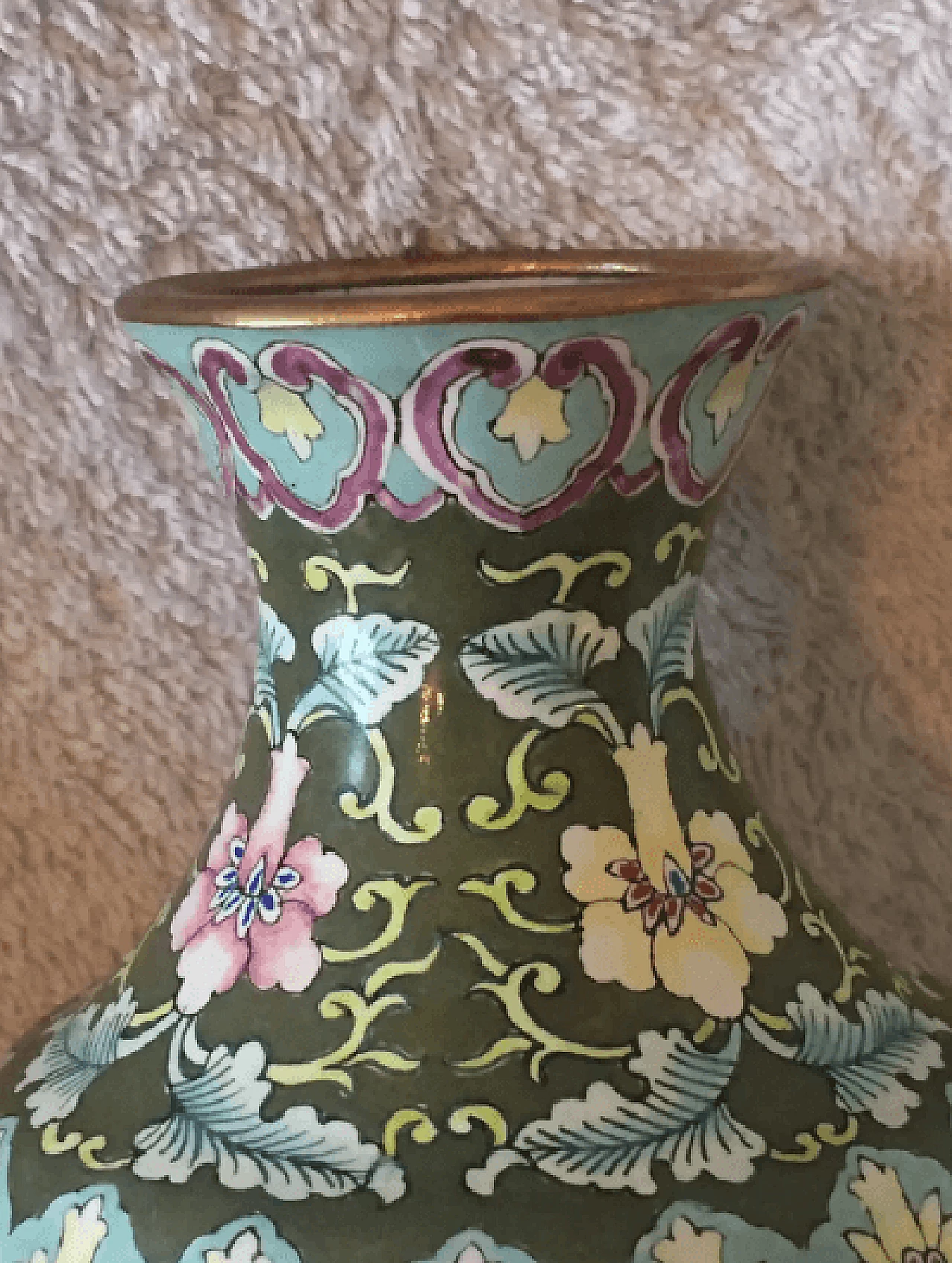 Pair of floral cloisonne vases, 1950s 7