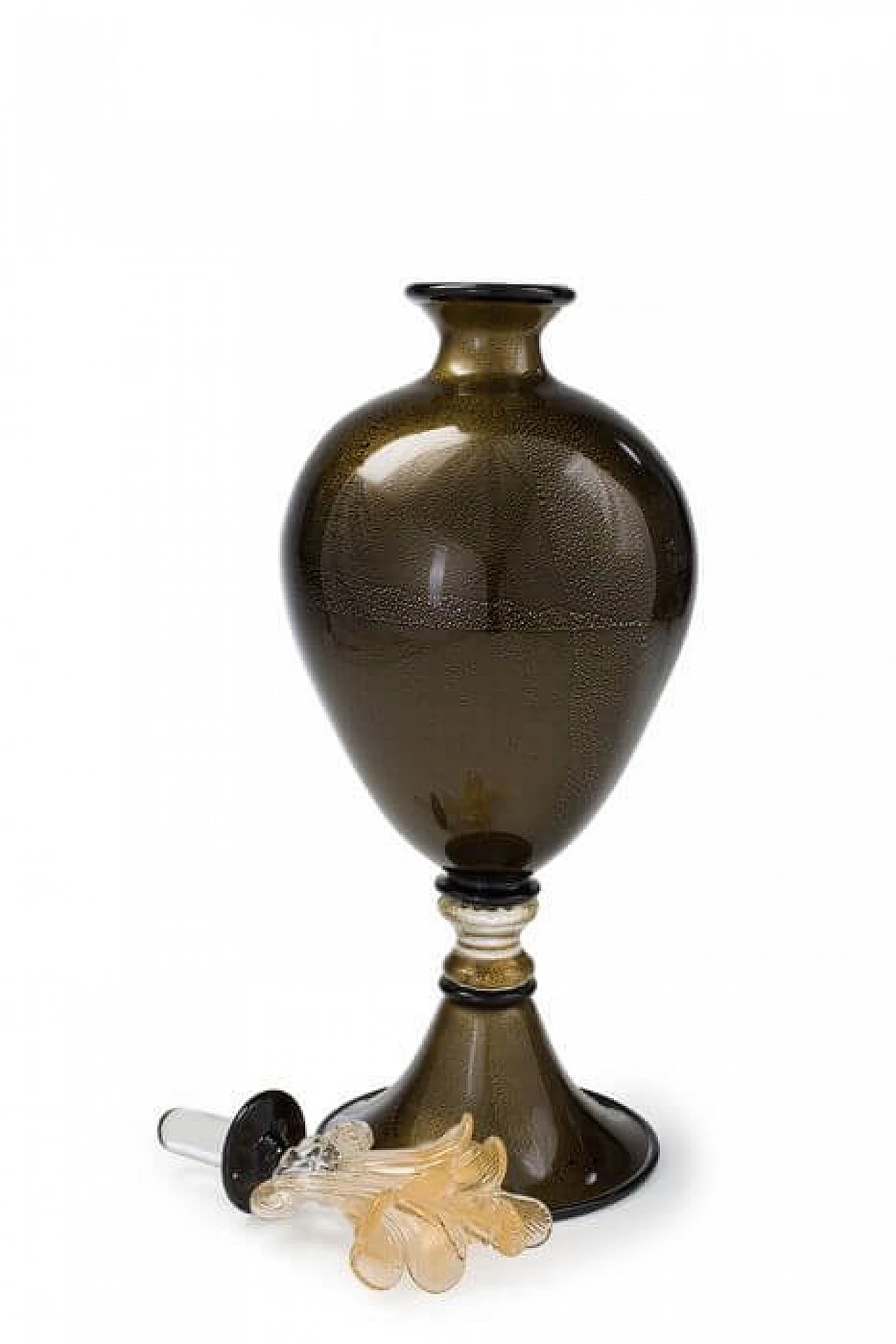 Vase in black and gold Murano glass 2