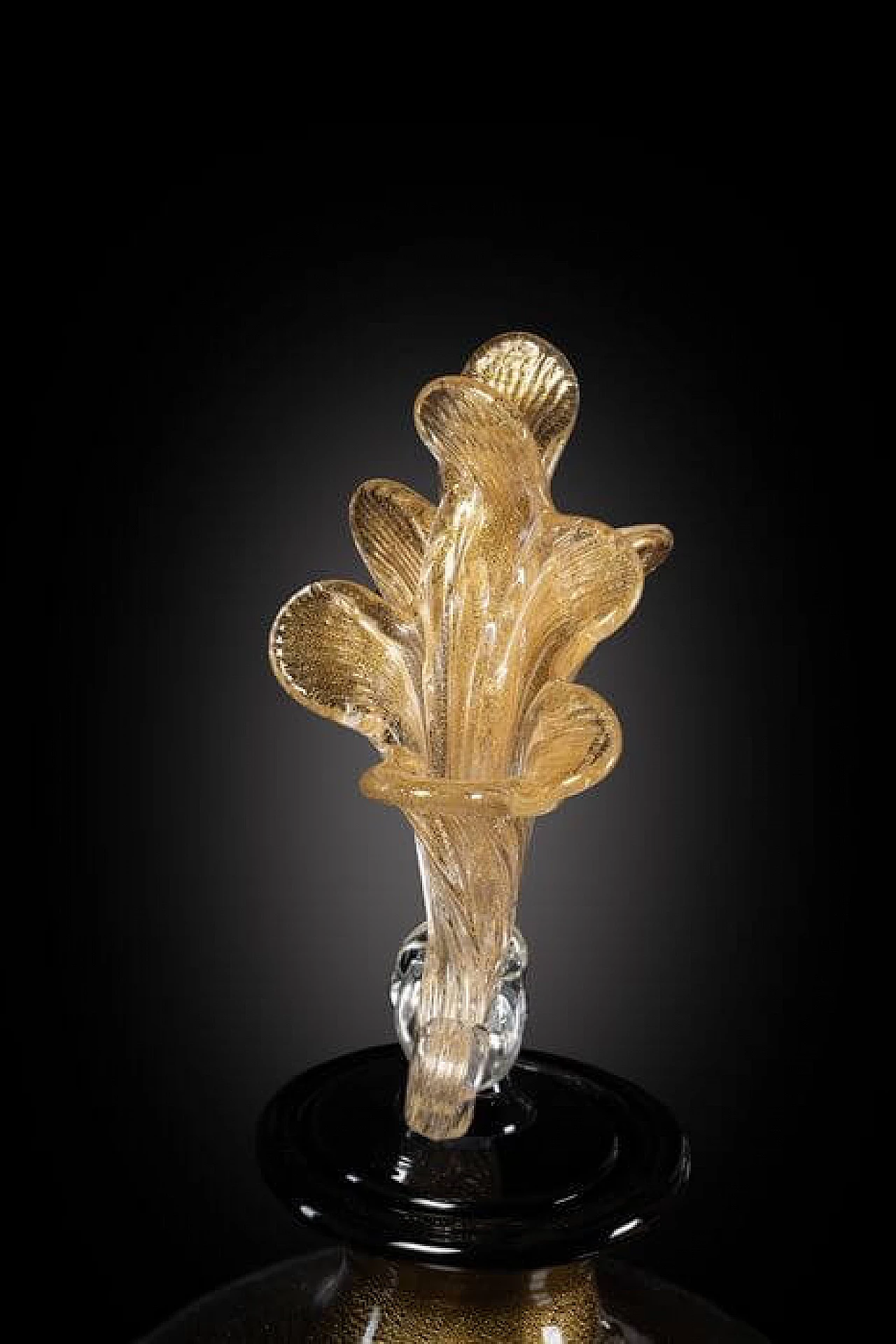 Vase in black and gold Murano glass 3