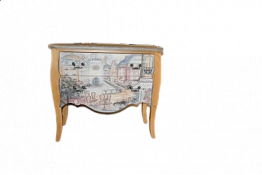 Baroque style chest of drawers with parisian painting