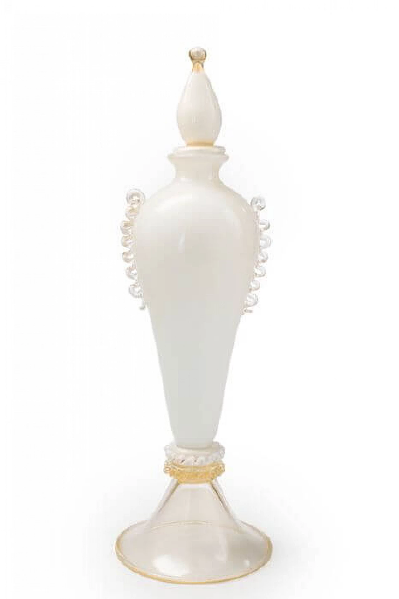 Vase made of white Murano glass and 24 kt gold 1