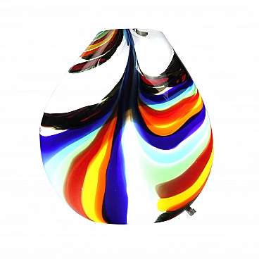 Multicolored vase lamp in Murano glass