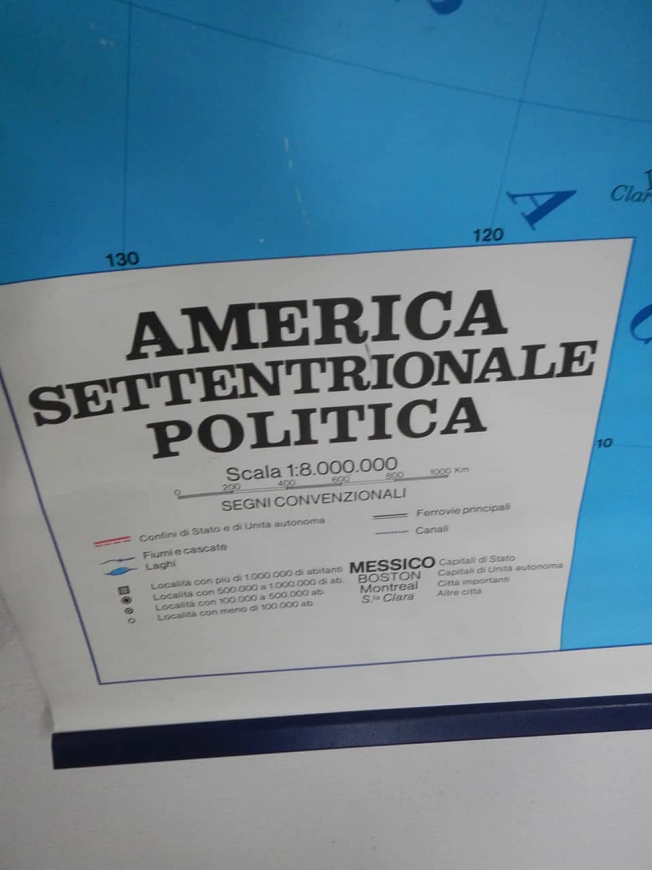 Carta  dell'America Settentrionale fisica e politica, anni '90 9