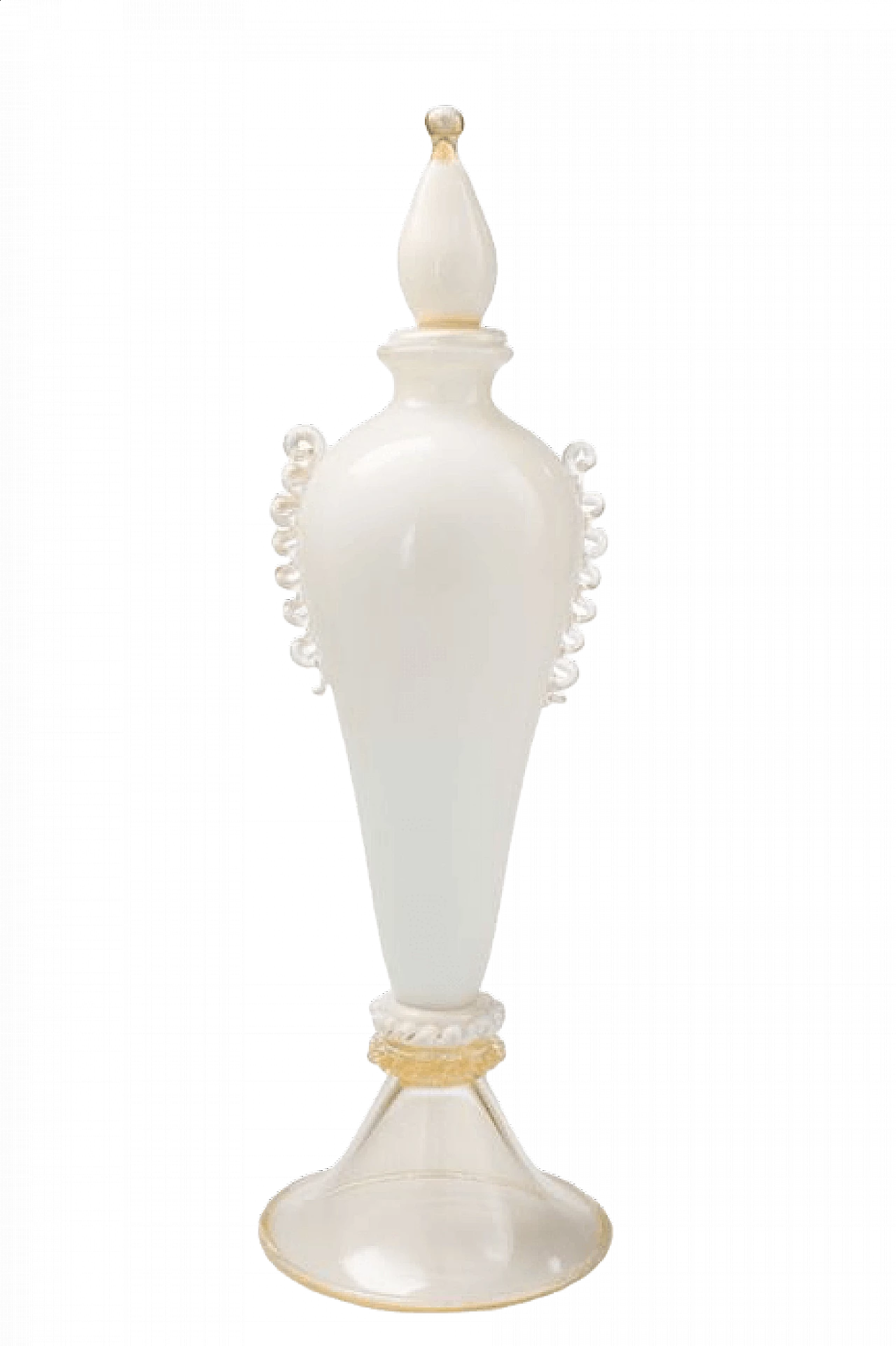 Vase made of white Murano glass and 24 kt gold 5