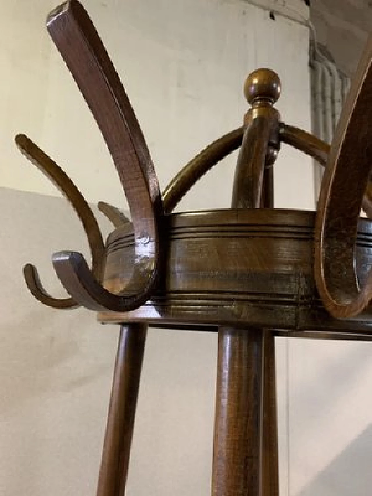 Beech and walnut coat rack by Gebrüder Thonet Vienna GmbH, 19th century 2