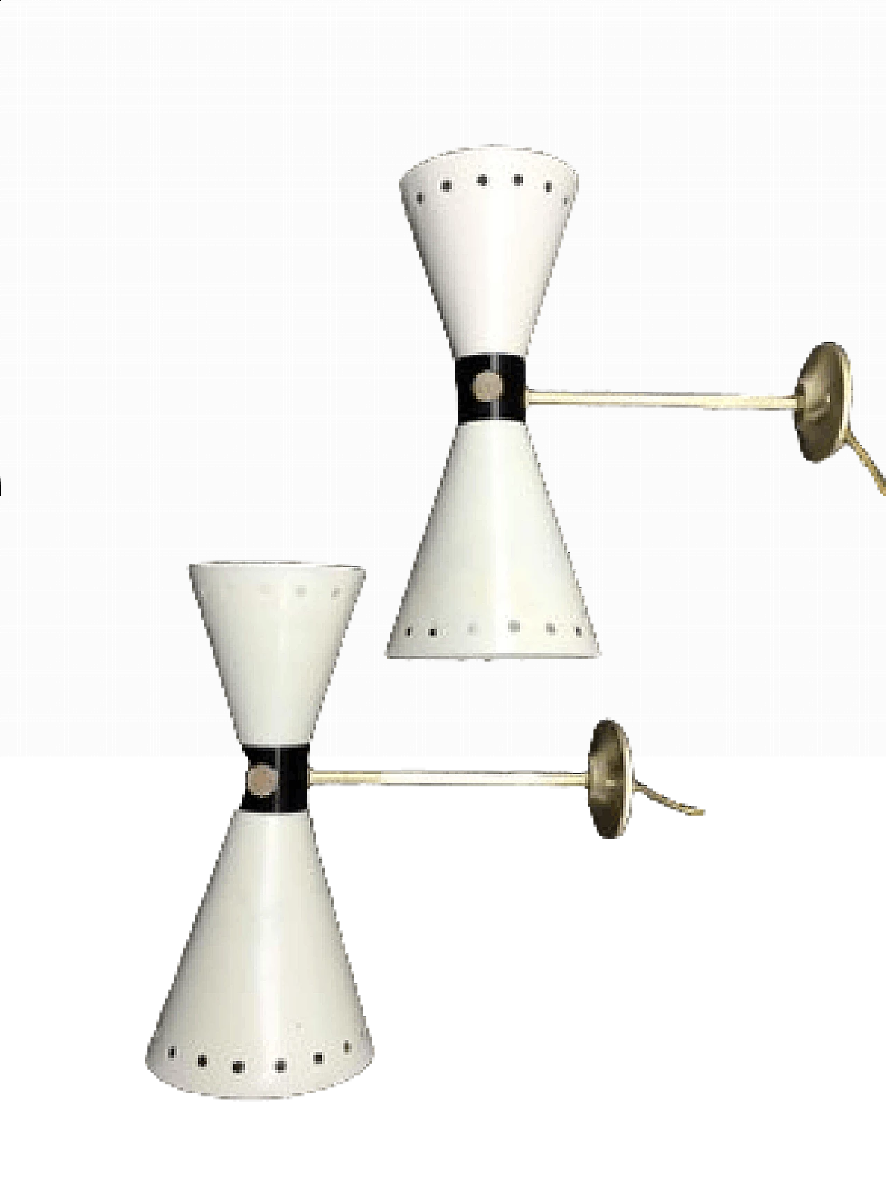 Pair of Diablo wall sconces in brass, 1950s 7