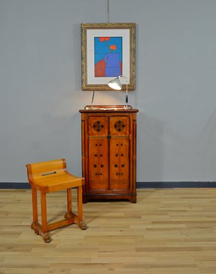 Mahogany burl wood Filing Cabinet from H. Ogden & Son, 1920s