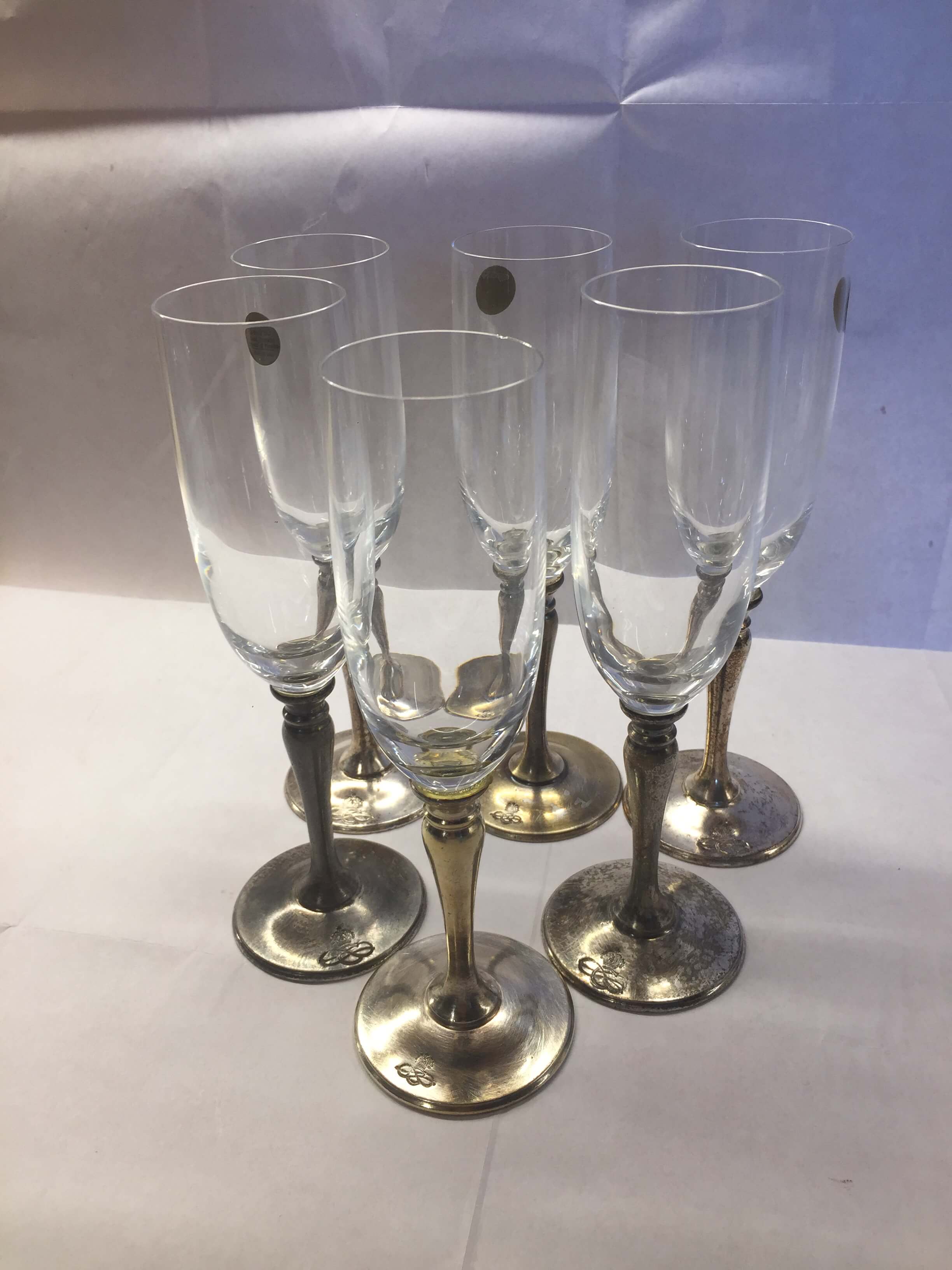 Epns England Vintage Set Of 4 Silver Plated Wine Goblets 1960s 13 X 7 Cm