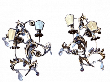 Pair of applique in gilded metal, '800