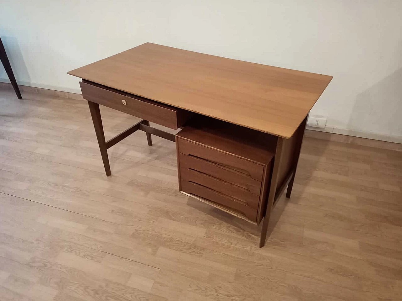 Teak and brass desk by Edmondo Palutari, 1950s 1332218