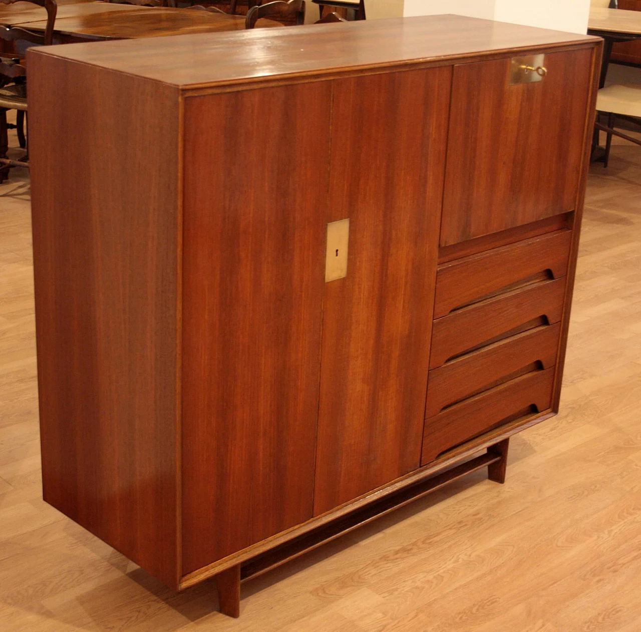 Edmondo Palutari sideboard in teak and brass, 1950s 1332153