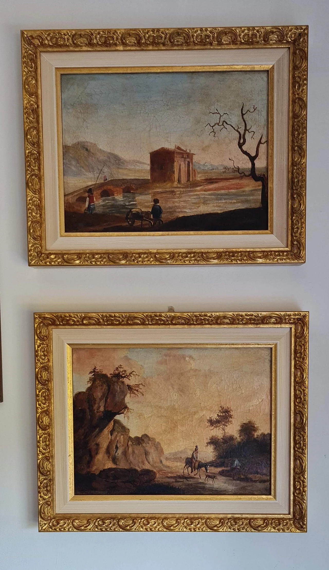 Coppia dipinti francesi, olio su tela, fine XVIII° 10