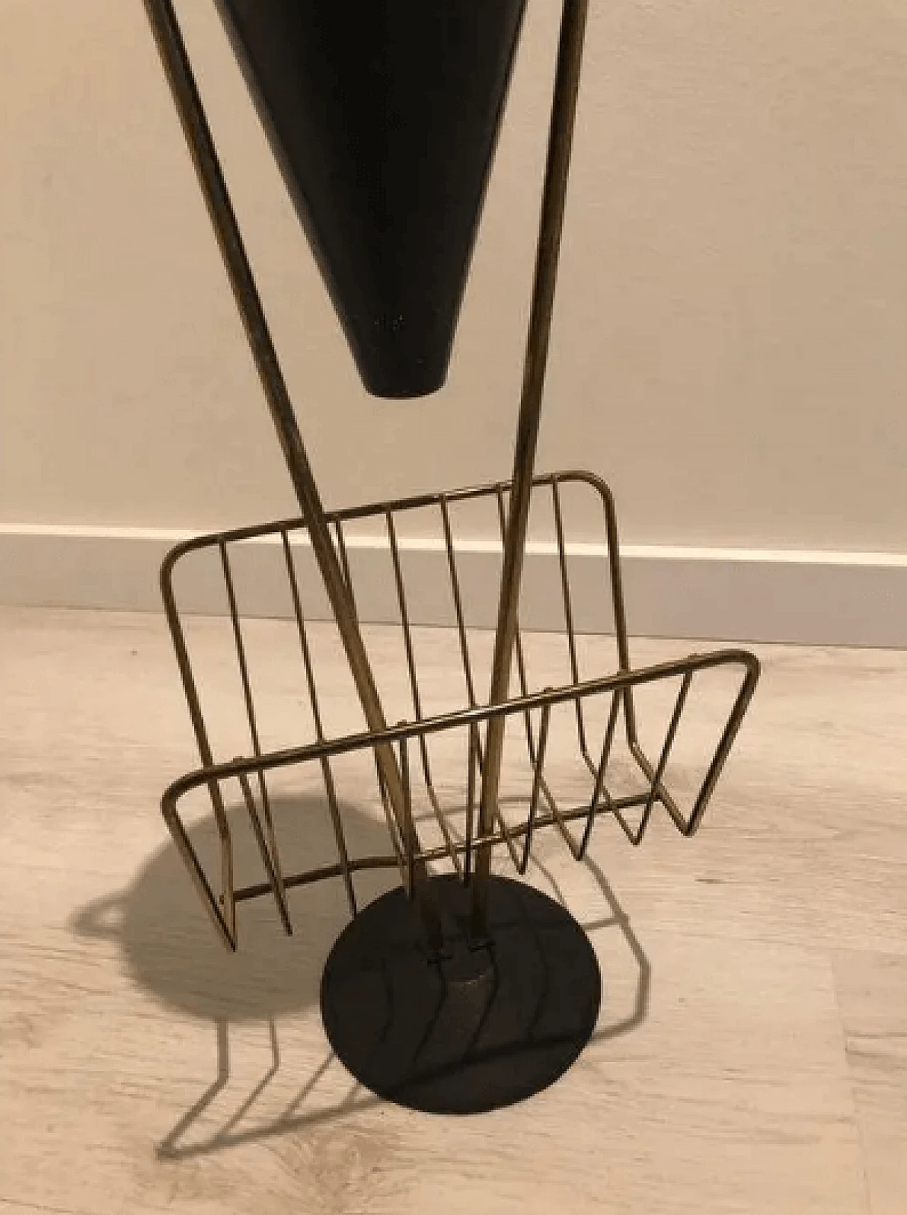 Brass ashtray with magazine rack, 1950s 7