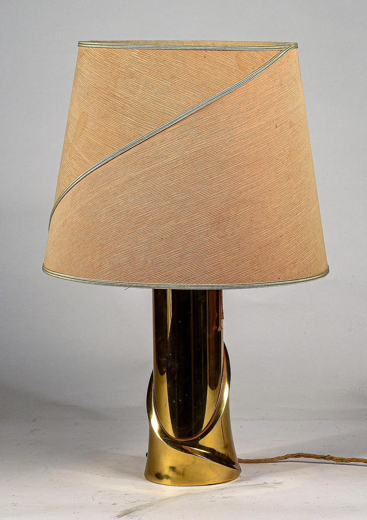 Metal and brass table lamp Luciano Frigerio style, 1970s 3