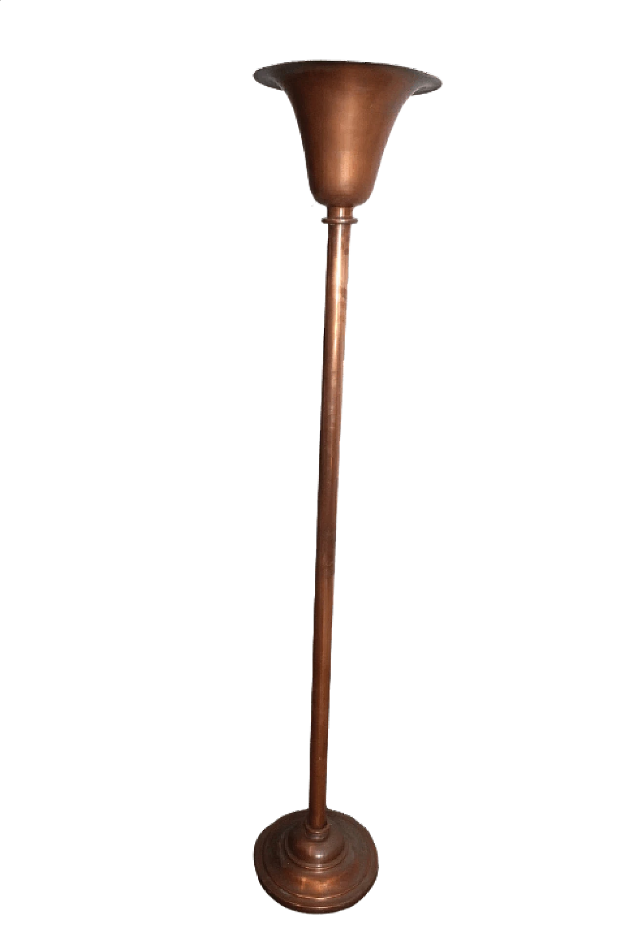 Art Deco style floor lamp in copper, 1930s 8