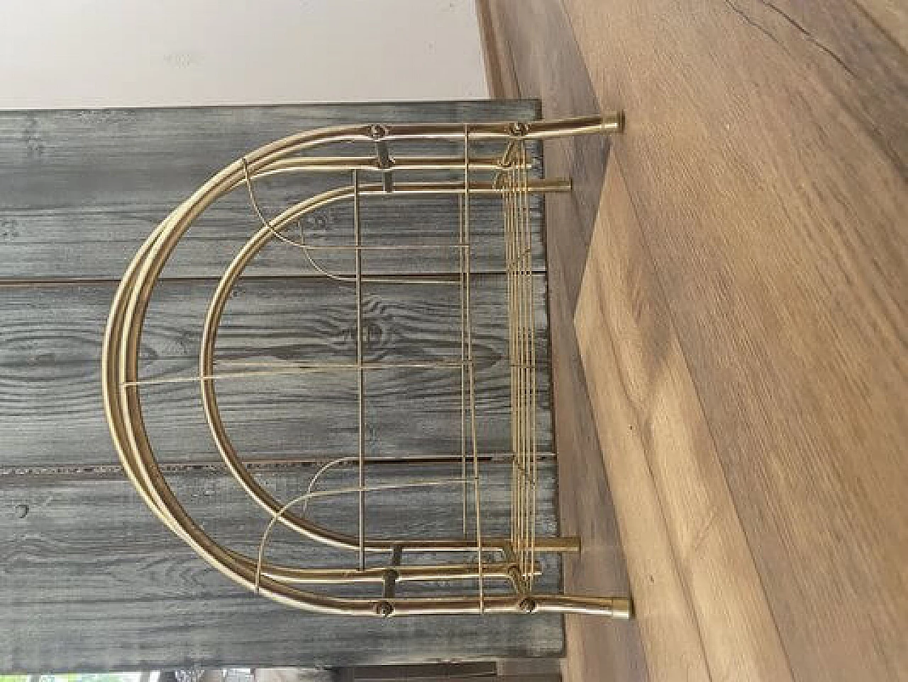 Brass magazine rack, 1970s 1