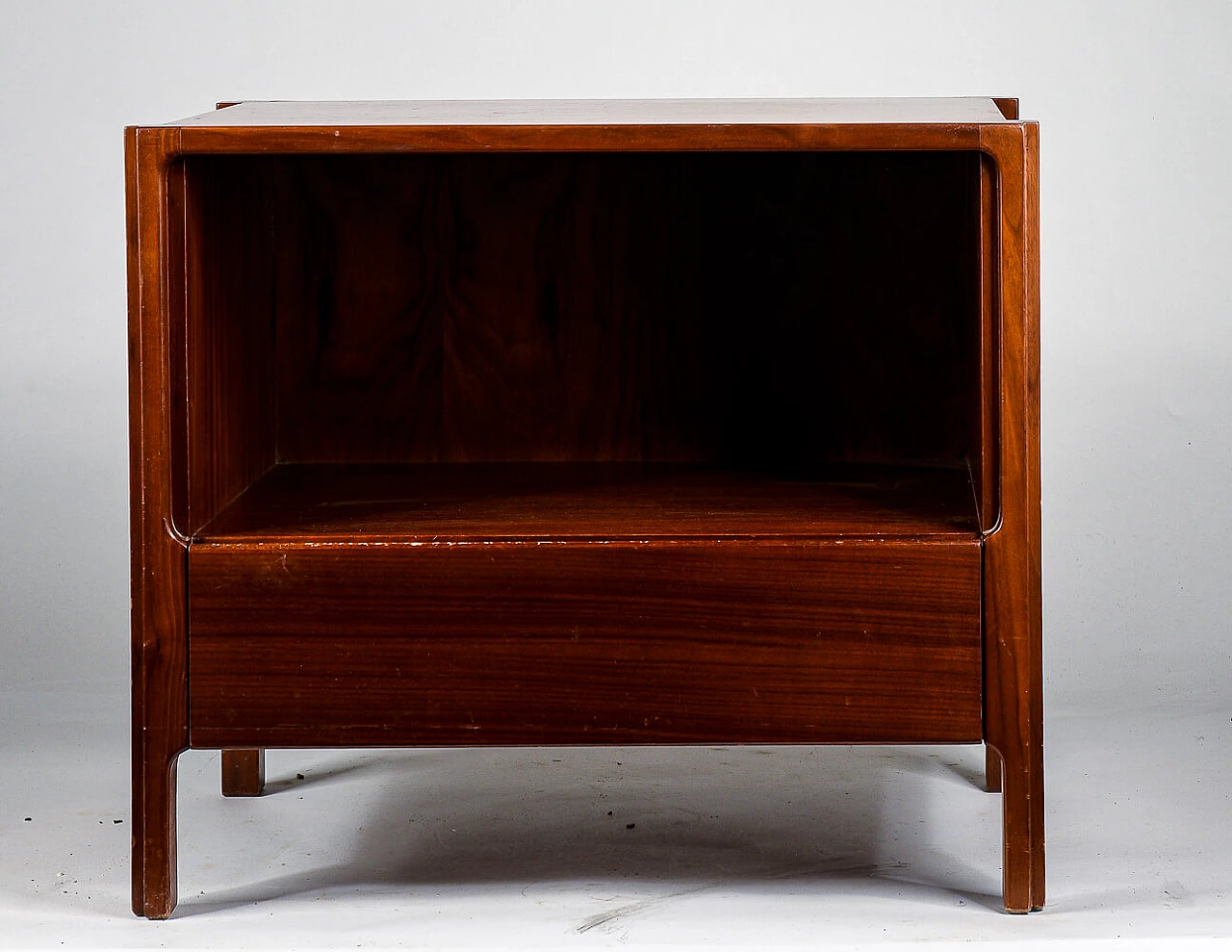 Wooden bedside table with one drawer and one compartment by Stilwood, 1980s 1