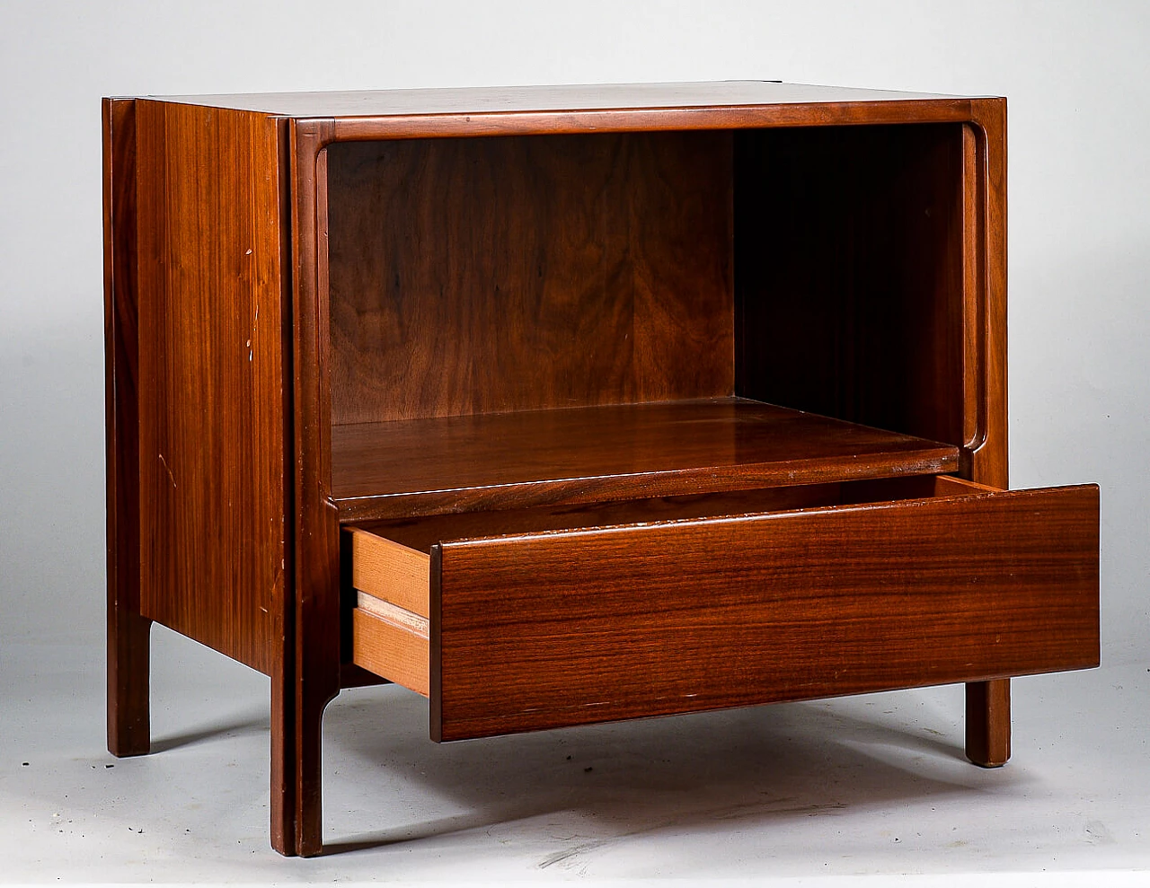 Wooden bedside table with one drawer and one compartment by Stilwood, 1980s 3