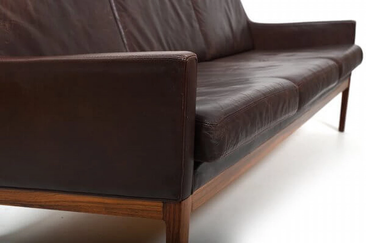 3-Seater sofa in brown leather by Kai Lyngfeldt Larsen for Søren Willadsen Møbelfabrik, 1960s 6