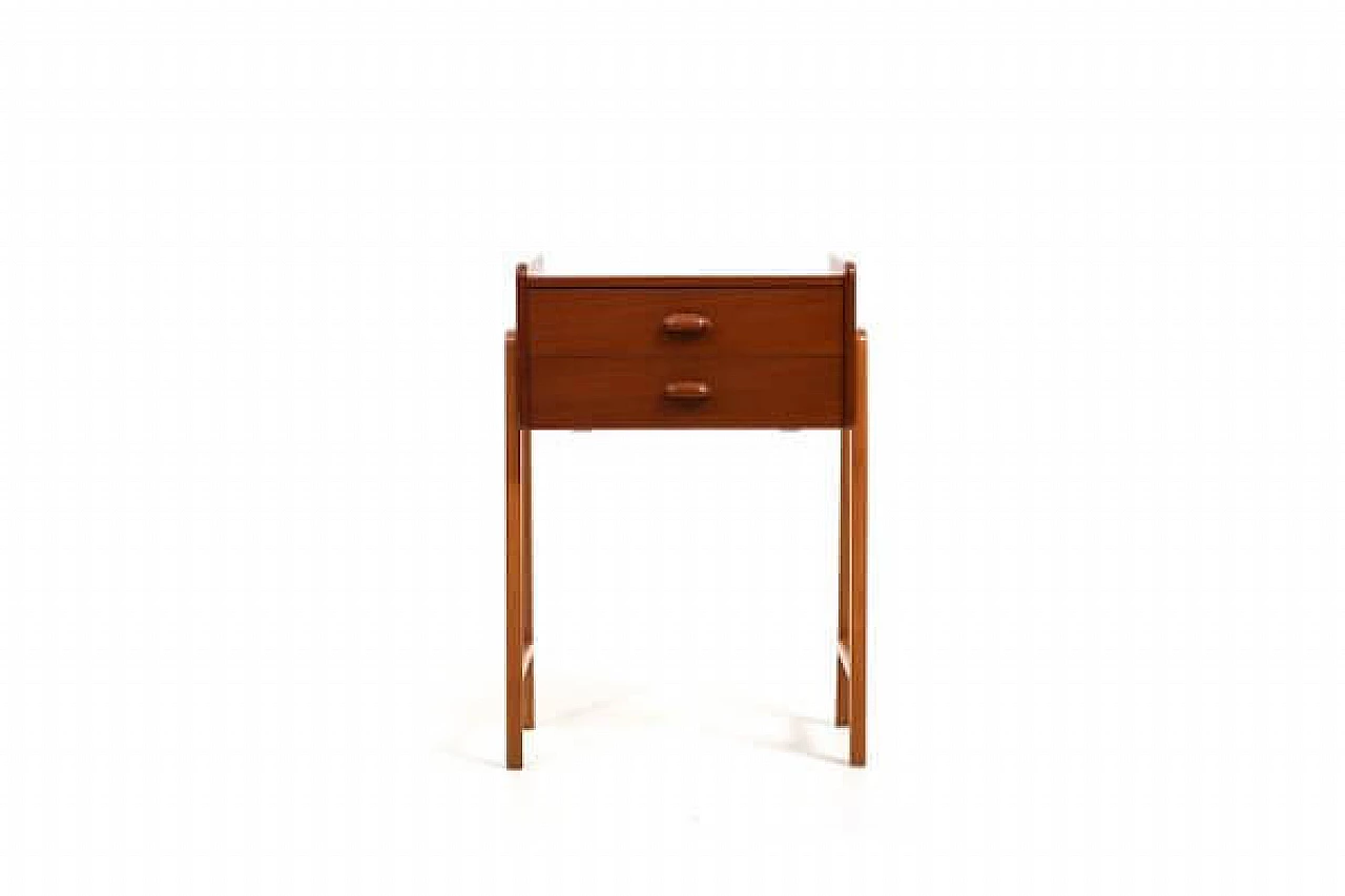 Danish teak and oak side table with drawers by Melvin Mikkelsen, 1960s 1