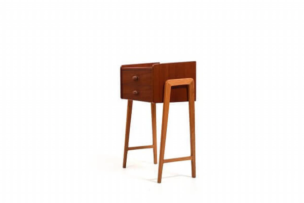 Danish teak and oak side table with drawers by Melvin Mikkelsen, 1960s 5