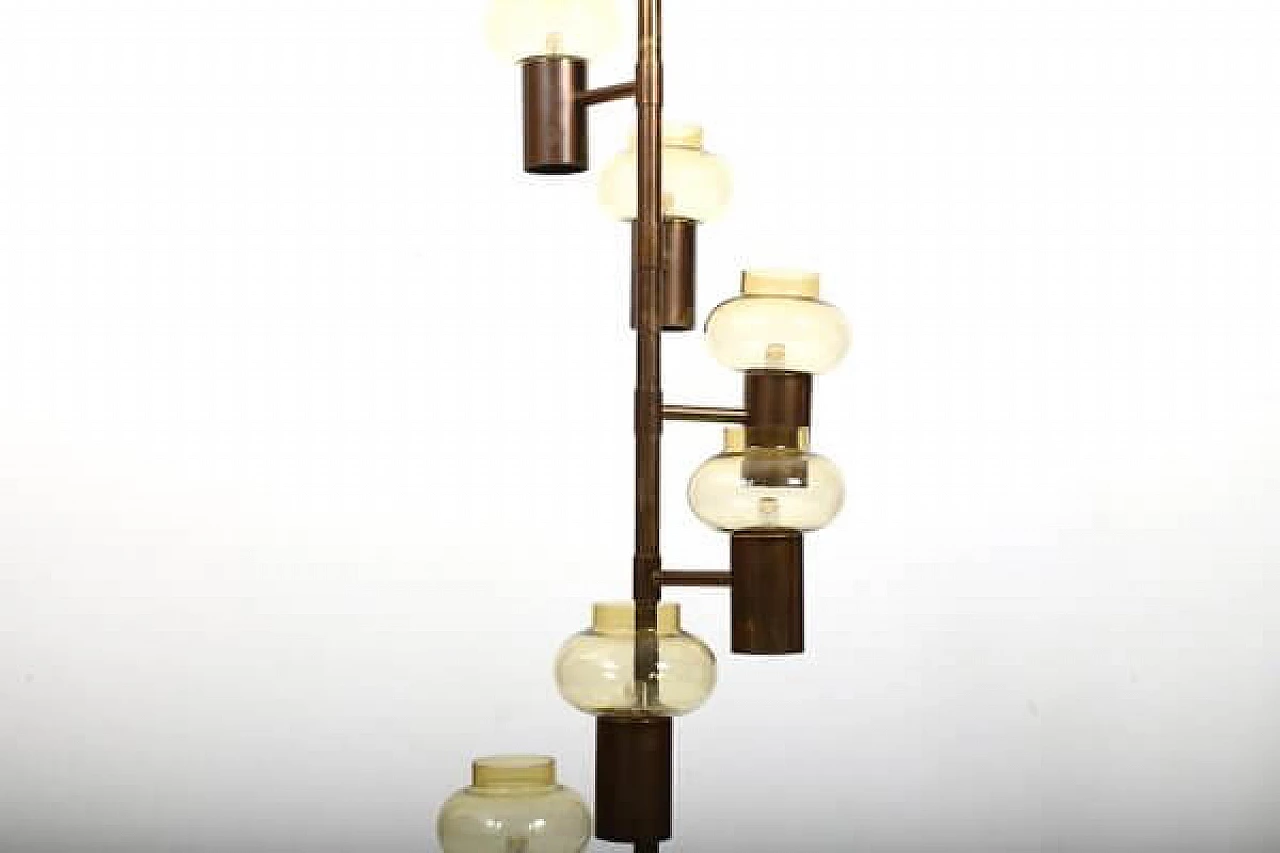 Danish brass chandelier, 1960s 2