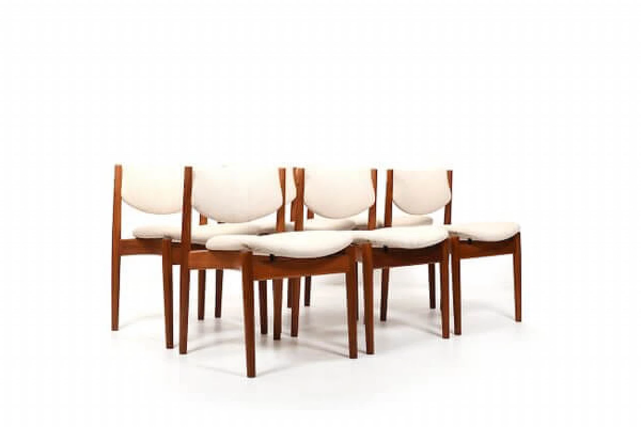 6 Danish chairs in teak by Finn Juhl for France & Søn, 1960s 1