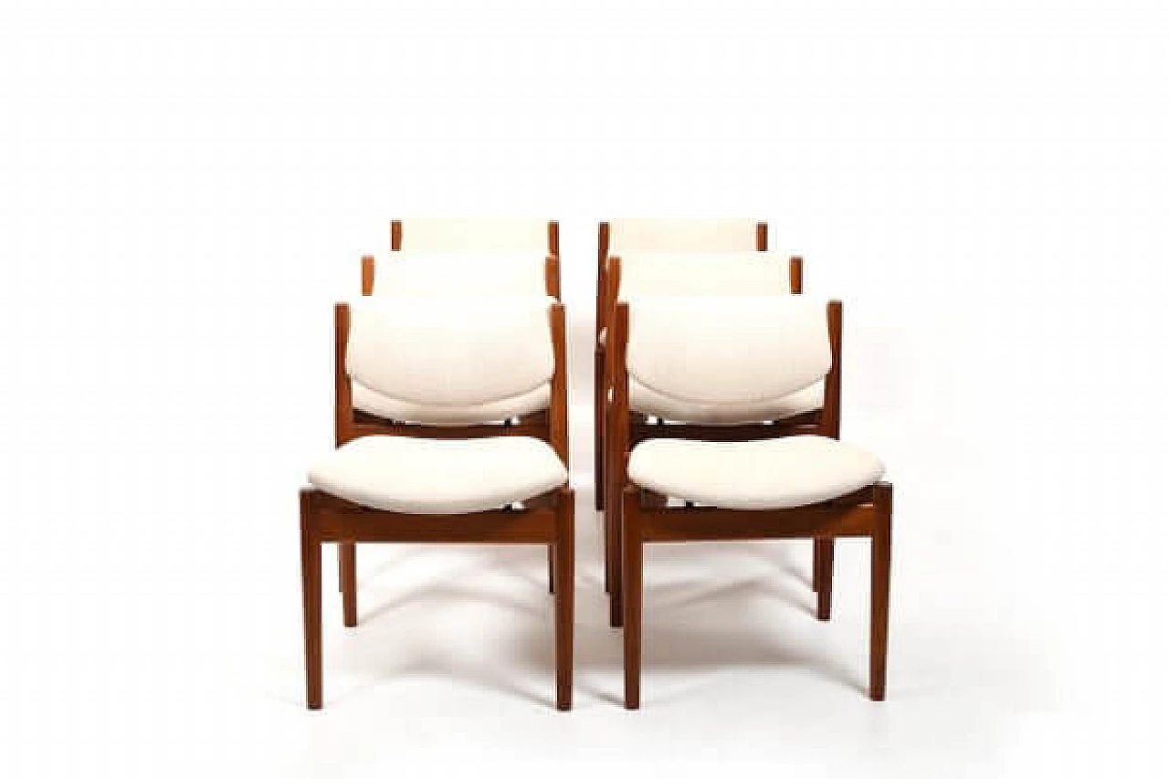 6 Danish chairs in teak by Finn Juhl for France & Søn, 1960s 3