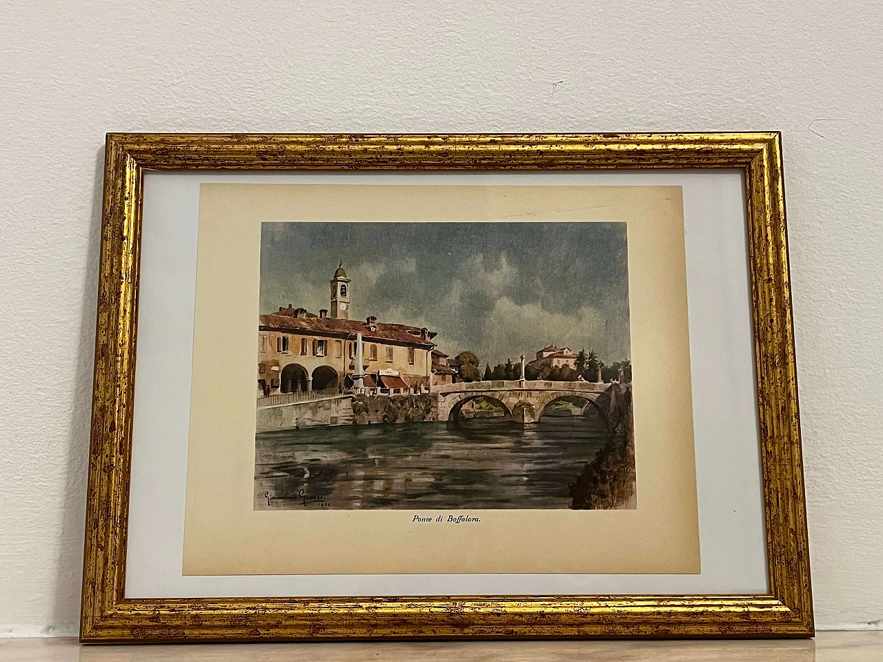 Giannino Grossi, Ponte di Boffalora Sopra Ticino, stampa a colori, 1932 2