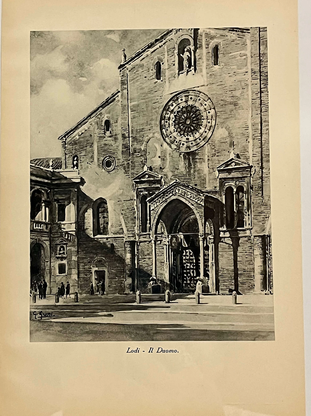 Giannino Grossi, Lodi Cathedral, print, 1933 3