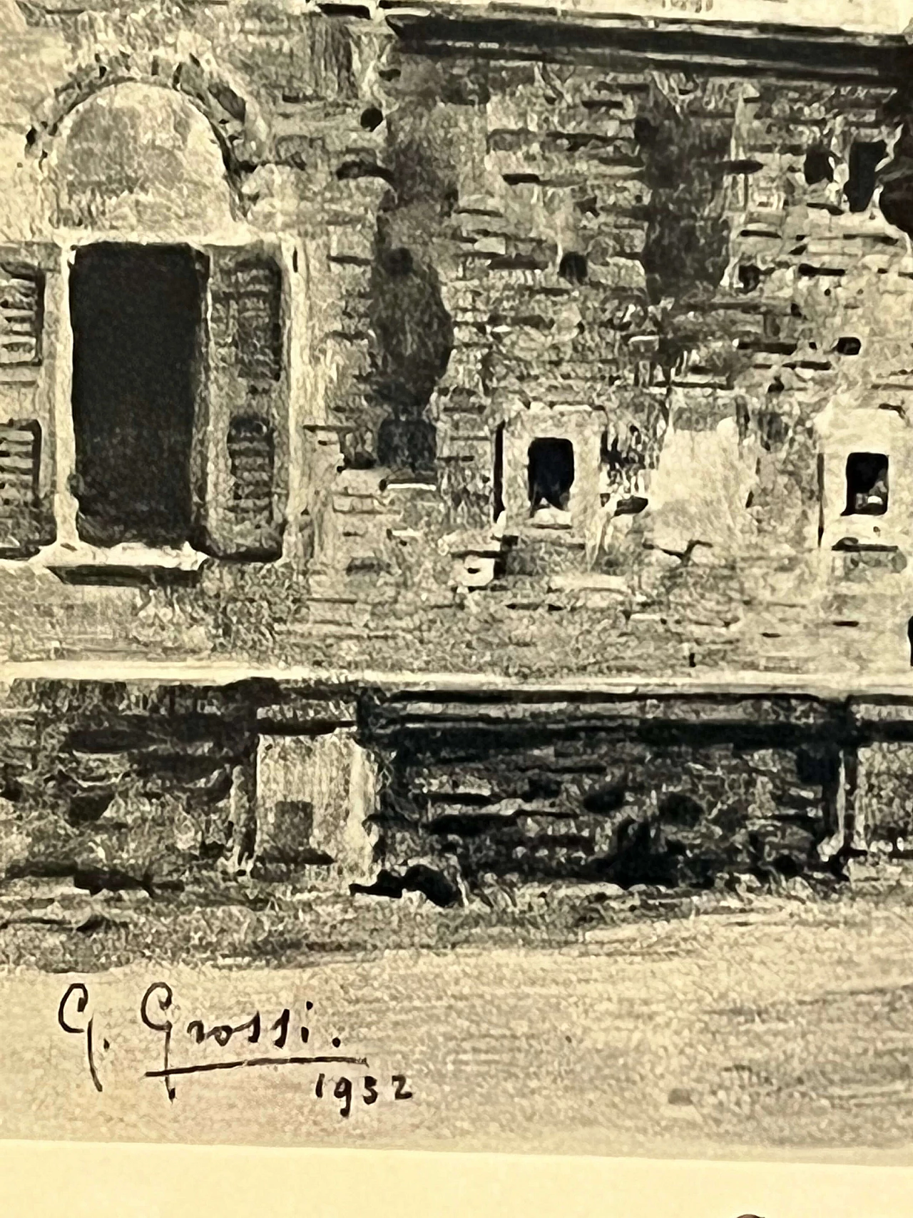 Print Fagnano Olona Castle by Giannino Grossi, 1930s 3