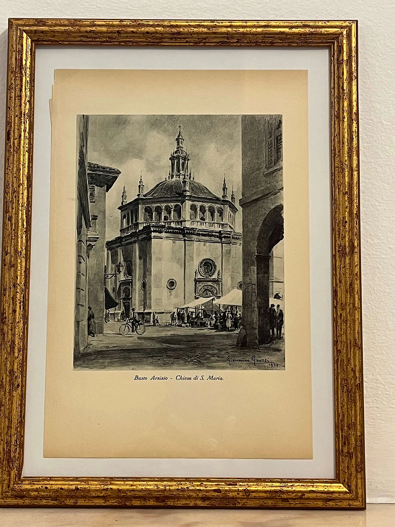 Printed Church of Santa Maria in Busto Arsizio by Giannino Grossi, 1930s 1