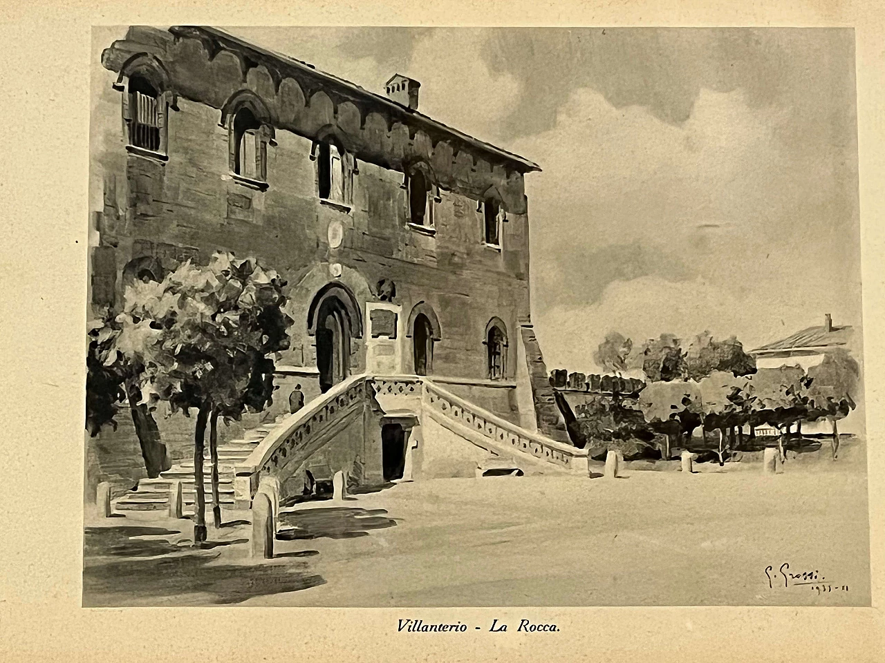 Print by Giannino Grossi, Rocca di Villanterio, 1933 2