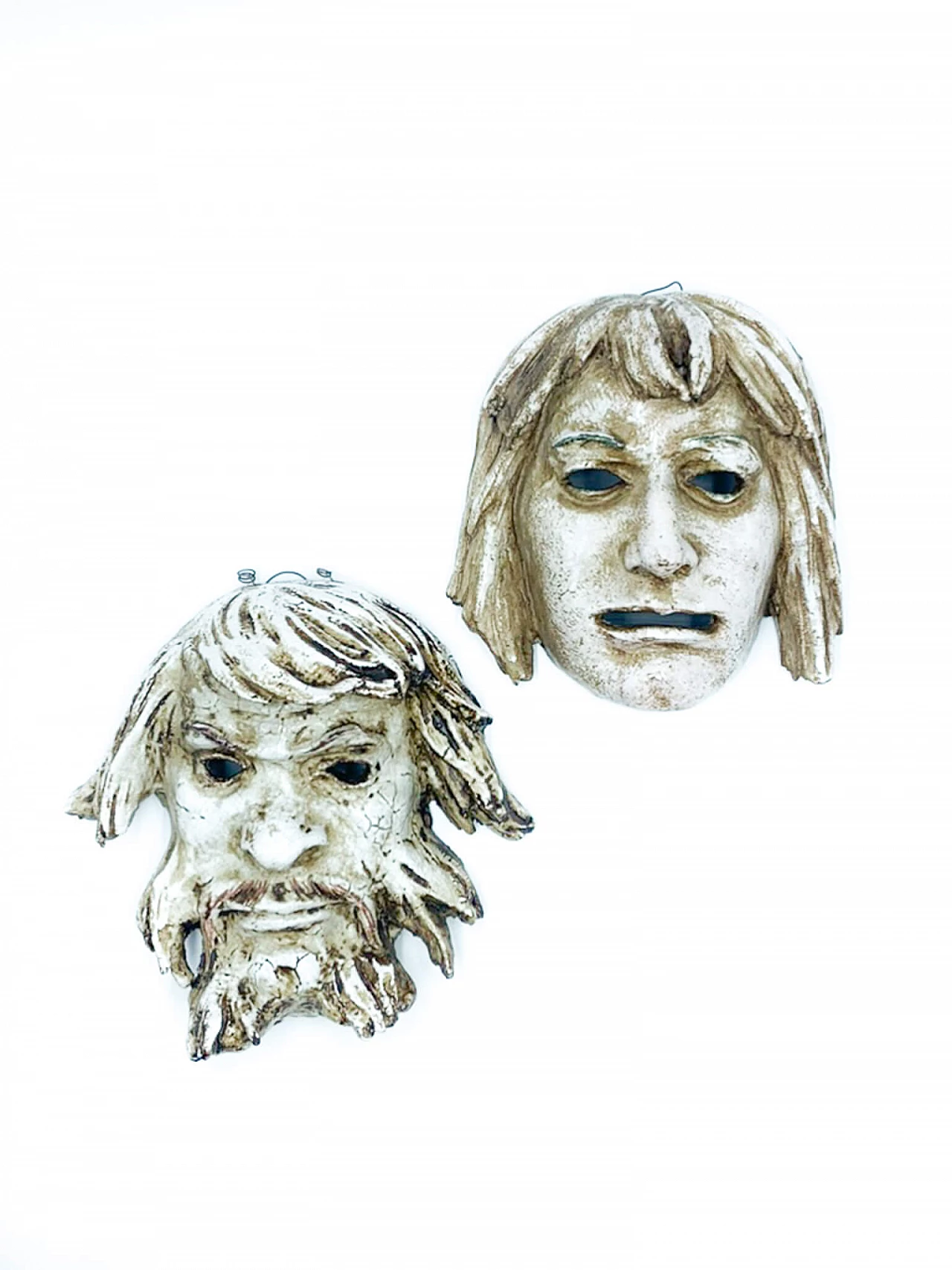 Pair of terracotta masks by Roberto Rigon, 1980s 1