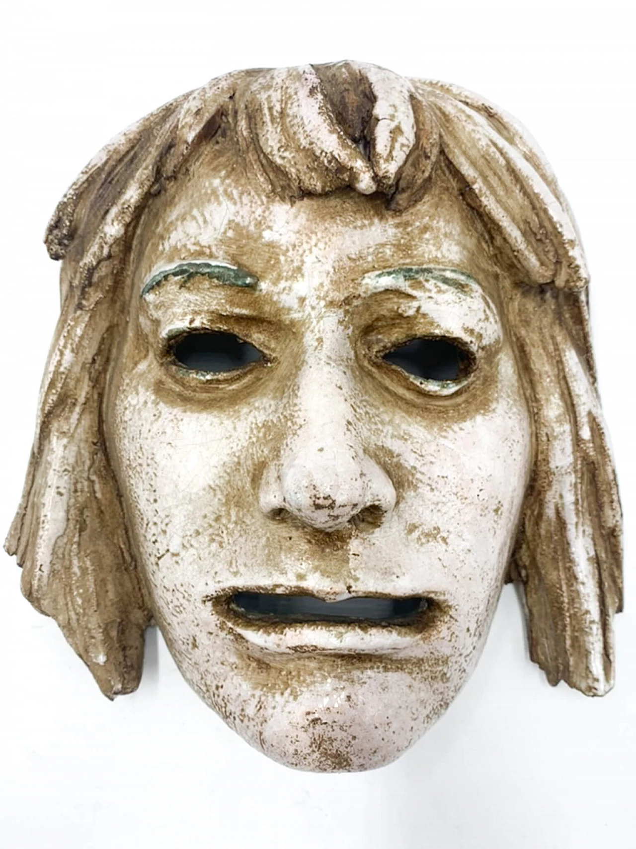 Pair of terracotta masks by Roberto Rigon, 1980s 4