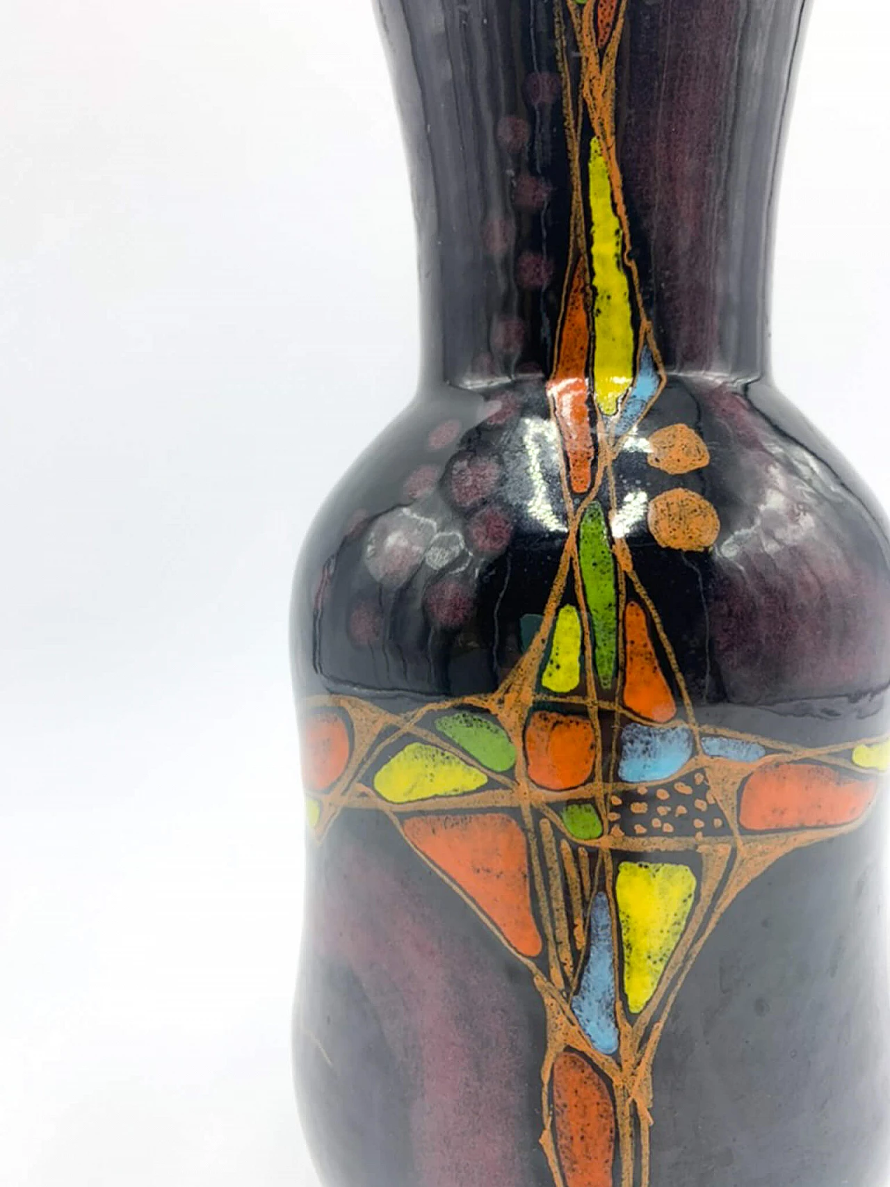 Decorated ceramic vase by Verzolini, 1970s 2