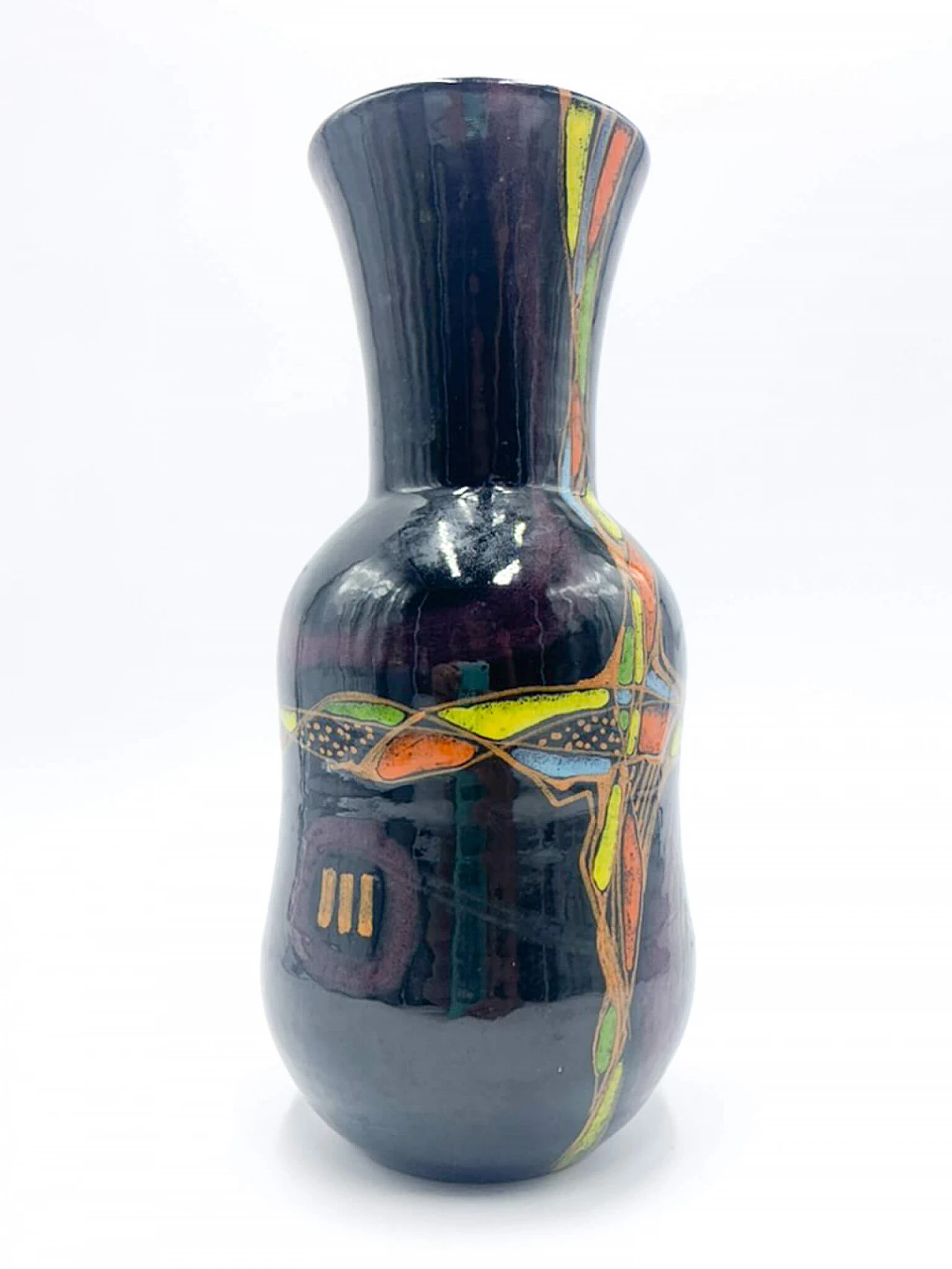 Decorated ceramic vase by Verzolini, 1970s 3