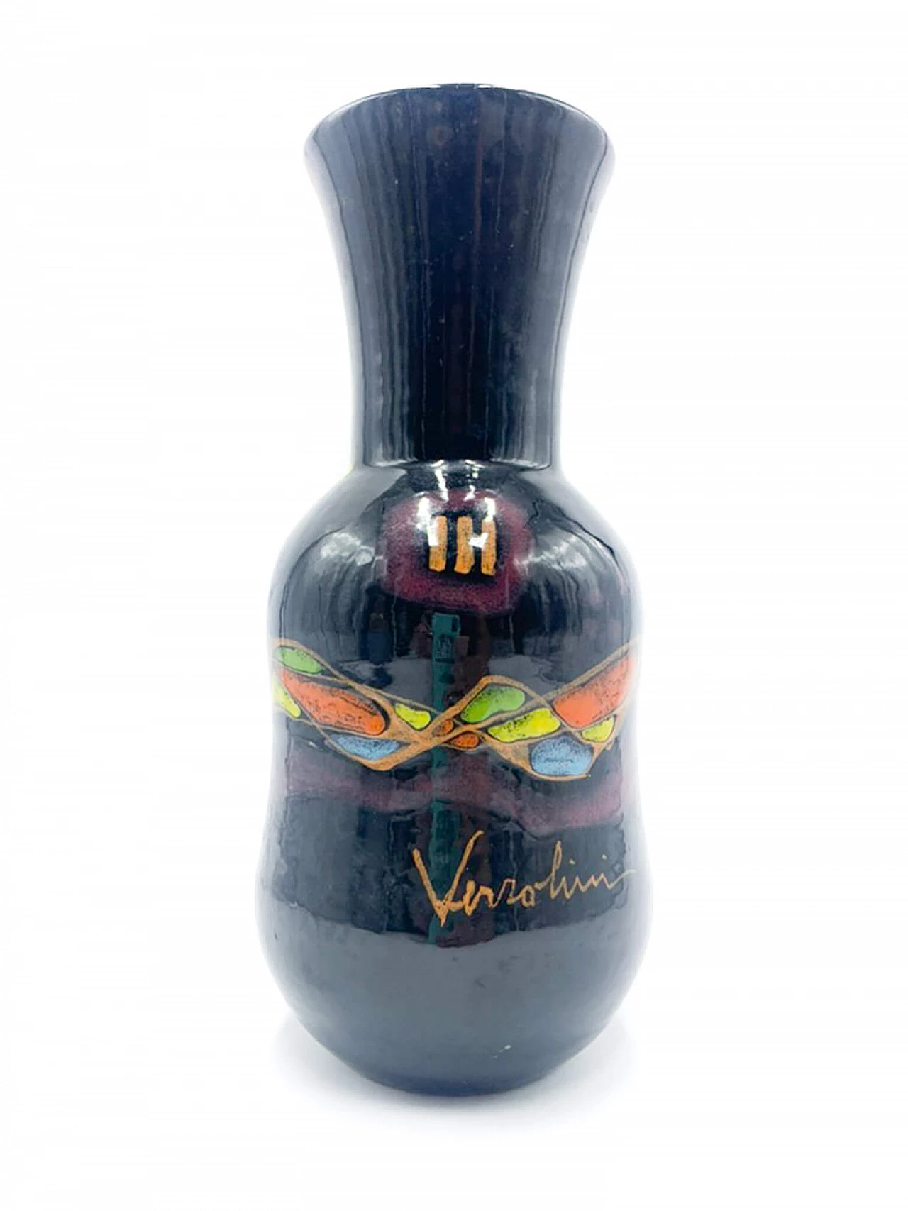 Decorated ceramic vase by Verzolini, 1970s 5