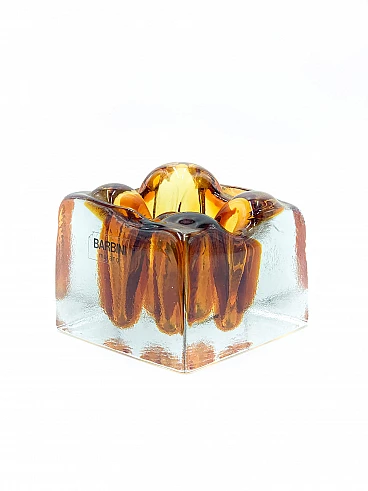 Orange Murano glass paperweight by Barbini, 1980s