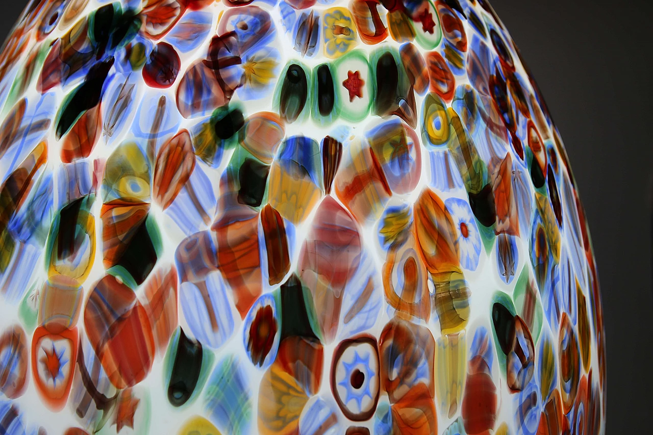 Lampada in vetro di Murano con murrine millefiori 7